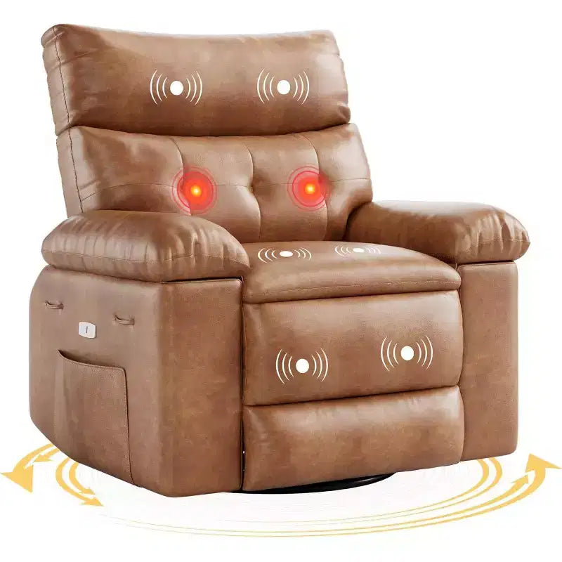 Beige / Dark Brown / Gray / Retro Color Power Lift Recliner Chair – Swivel & Rocker, 1-Seat