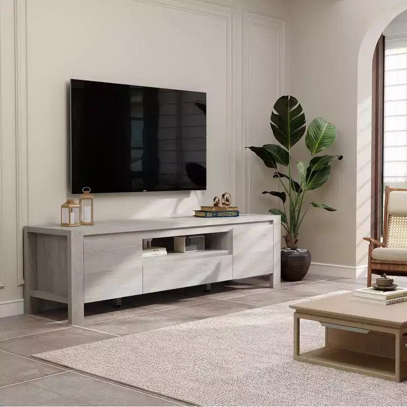 63" Farmhouse TV Stand with Doors & Cabinet – Entertainment Center for TVs up to 70"