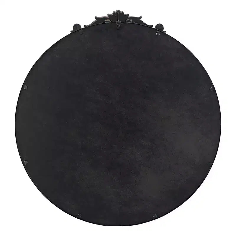 Black Octagon Wall Mirror with Baroque Frame, Single